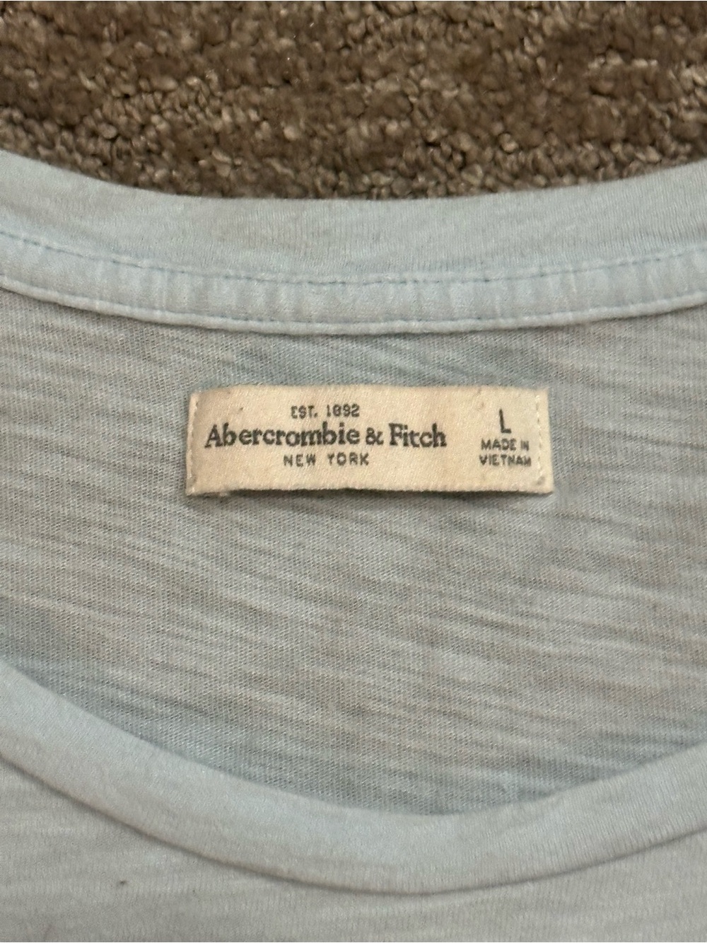Abercrombie & Fitch Pale Blue Short Sleeve Crewneck Tee - Picture 2 of 3